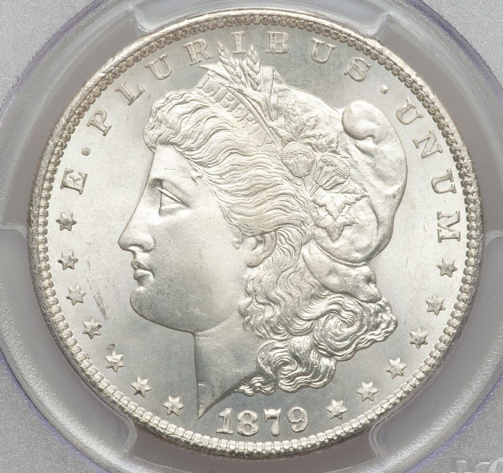 1879 S モルガン銀貨 UNC DETAILS 1879-S $1, PL (Regular Strike) Morgan Dollar - PCGS CoinFacts