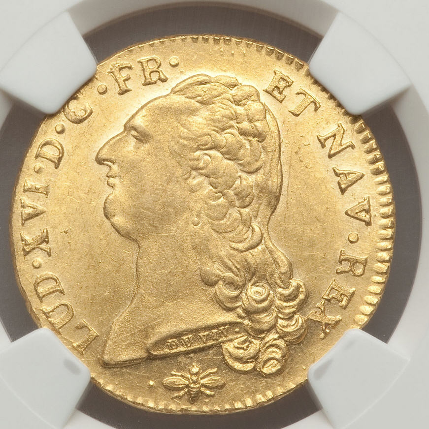 【動画あり】フランス2ルイドール金貨 France Louis XVI gold 2 Louis d'or 1786-D, Lyon mint, KM592.5, Fr-474, Gad-363, MS62 NGC