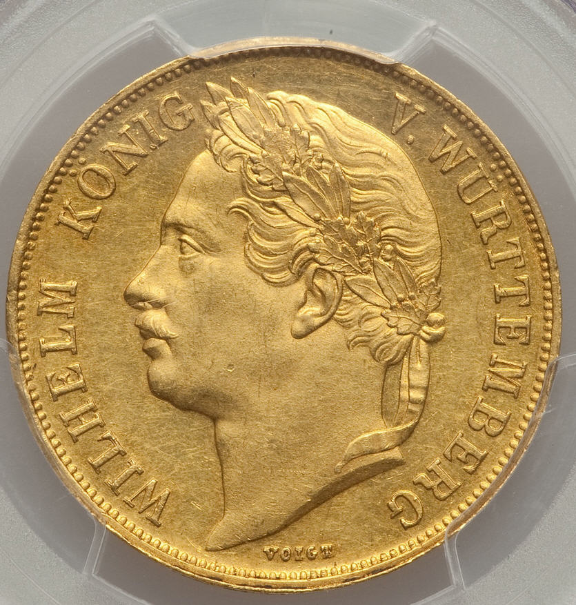 【動画あり】ドイツ4ダカット金貨German States Wurttemberg. Wilhelm gold 4 Ducat 1841 MS61 PCGS
