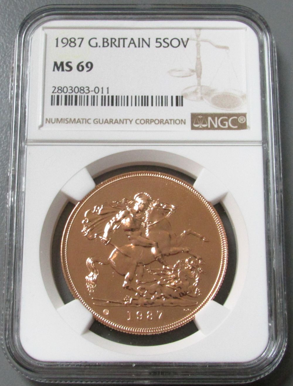 残存9枚】1987 グレートブリテン5ソブリン金貨 NGC MS69 | すべての商品 | | アンティークコイン金貨専門のゴールドコイン,