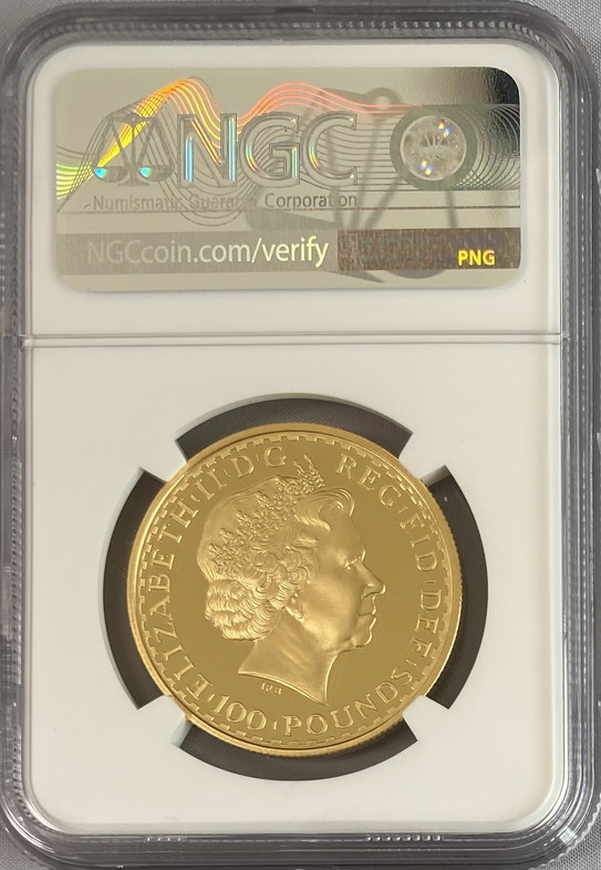 【動画あり】グレートブリテン2005年シーテッドブリタニア100ポンド金貨NGC-PF70UCAM