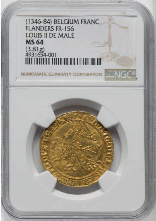 動画あり】アンティークコイン ベルギー 1346-84年 フランドル伯爵ルイ