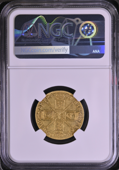 【レア度3-R3】グレートブリテン 1664年 チャールズ2世 1ギニー金貨 NGC-AU53