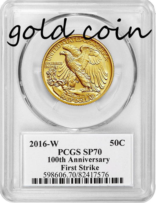 【動画あり】100周年2016-Wウォーキングリバティ50セント金貨PCGS SP70ファーストストライク デビッドホールサイン入り82400530