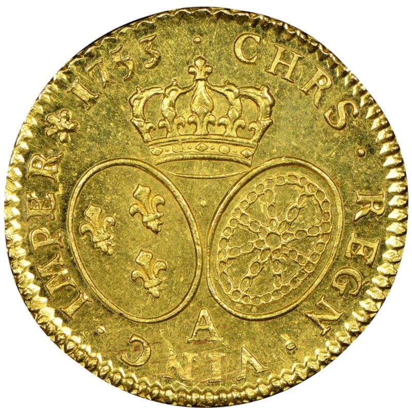 【動画あり】フランス ルイドール金貨 ルイ15世1753A-NGC-MS63