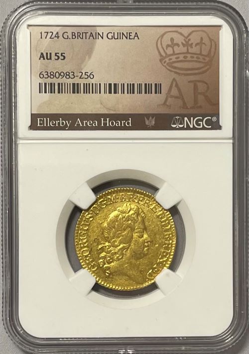 グレートブリテン 1724年 ジョージ1世 1ギニー金貨 NGC-AU55 Ellerby Area Hoard Collection