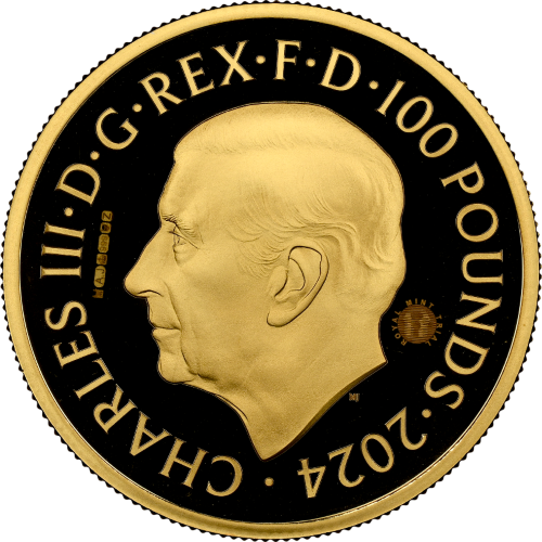 【トライアル・ピース】グレートブリテン 2024年 Myths and Legends ロビンフッド チャールズ3世 1オンス 100ポンド プルーフ金貨 NGC-PF70 UCAM