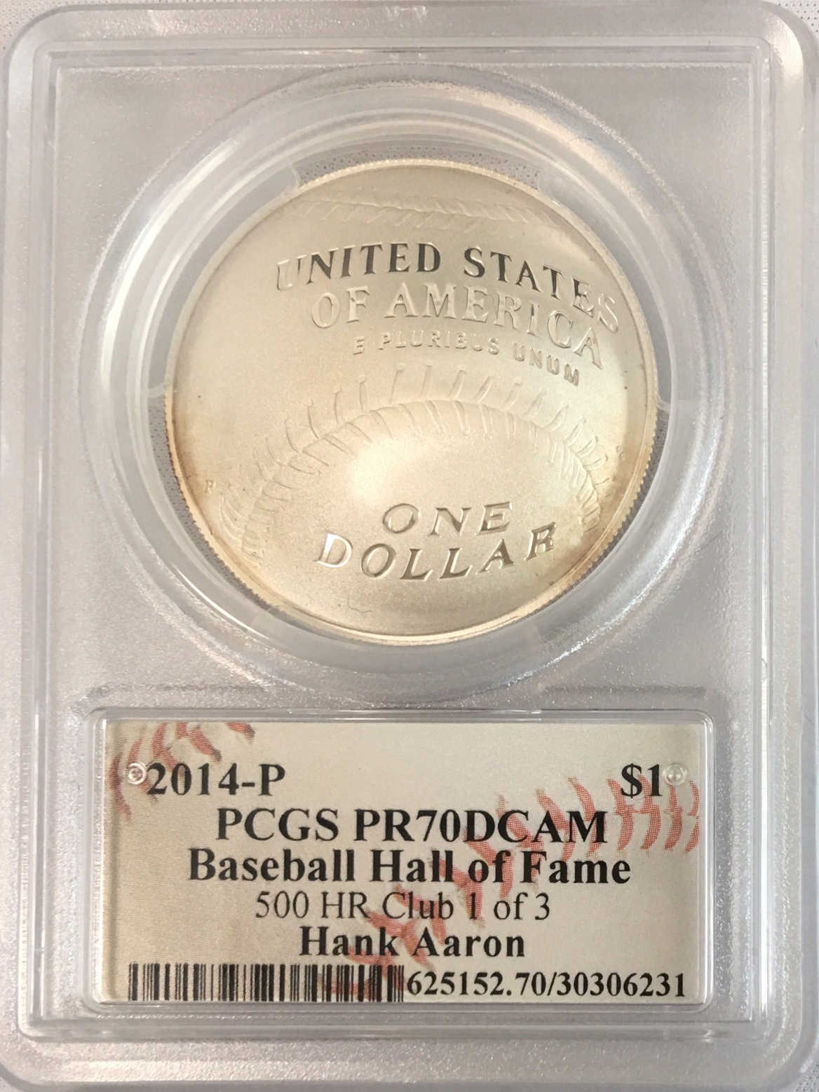 世界で3枚】2014-Pメジャーリーグベースボール記念コイン500ホームランクラブ1ドル銀貨ハンクアーロン PCGS-PR70DCAM |  2014メジャーリーグベースボール記念コイン | | アンティークコイン金貨専門のゴールドコイン,