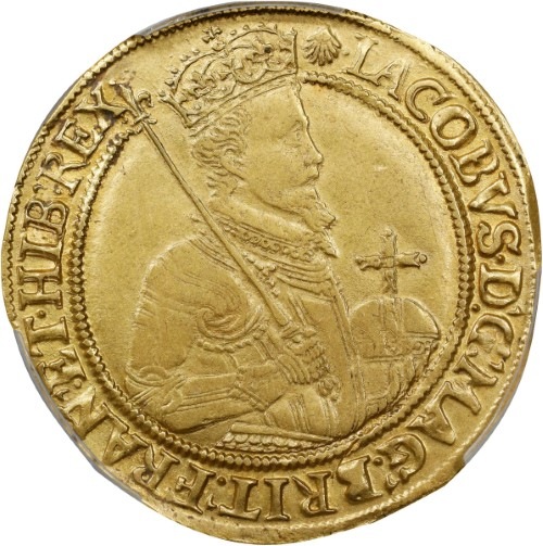 グレートブリテン 1606-07年 ジェームズ1世 ゴールド・ユナイト金貨 PCGS-AU53