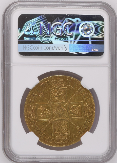 グレートブリテン 1711年 アン女王 5ギニー金貨 NGC-AU53+