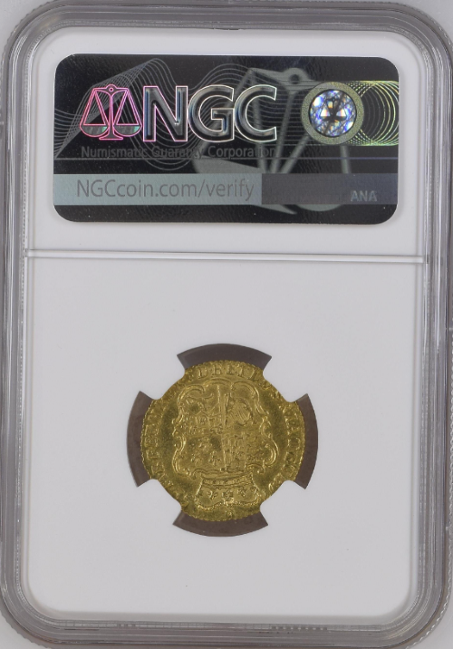 【動画あり】アンティークコイン グレートブリテン 1759年 ジョージ2世 1/2ギニー金貨 NGC-MS63