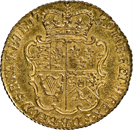 【動画あり】アンティークコイン グレートブリテン 1759年 ジョージ2世 1/2ギニー金貨 NGC-MS63