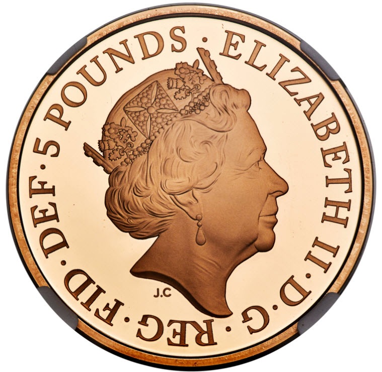 【2018年 英国 エリザベス2世戴冠65周年 5ポンドプルーフ 銀貨】 2018年 英国 エリザベス2世戴冠65周年 5ポンドプルーフ 銀貨】