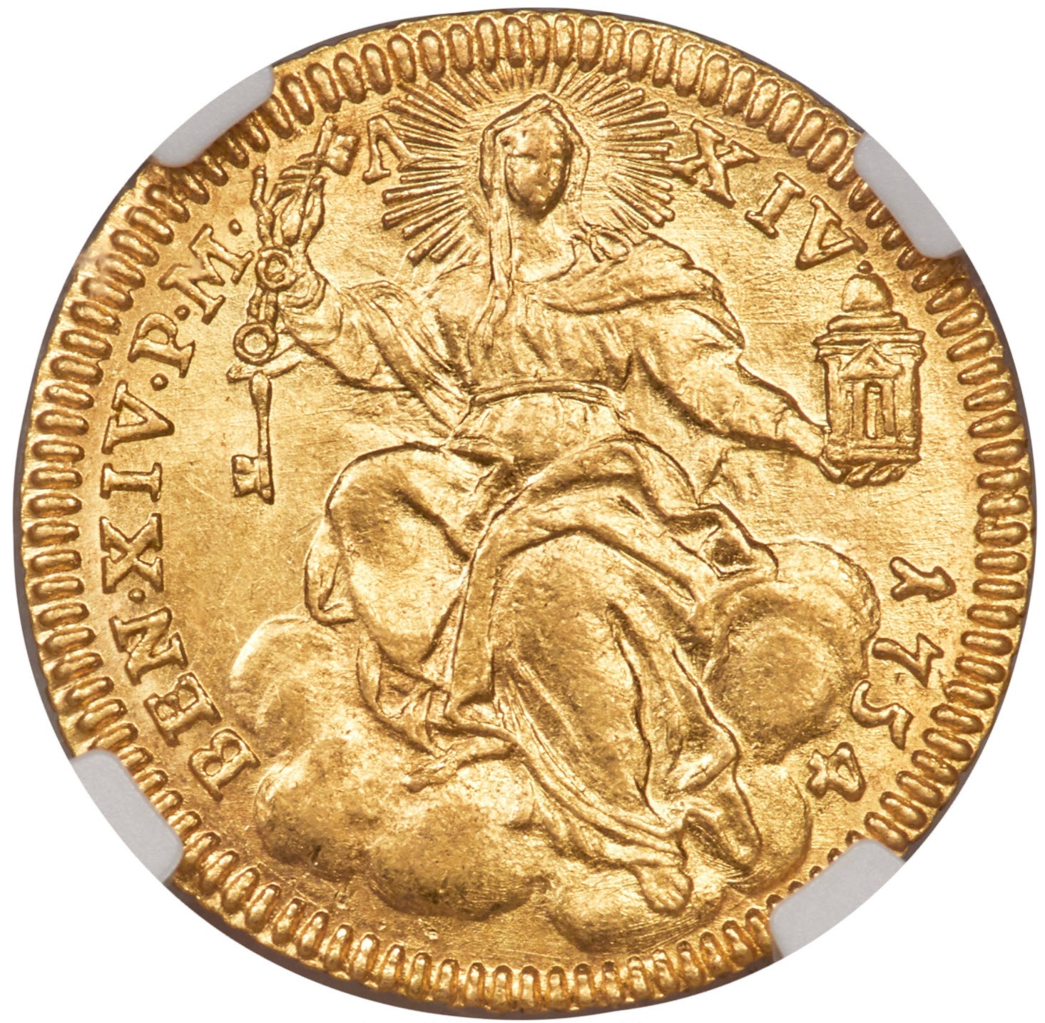 イタリア ベネディクトゥス14世 ゴールド ゼッキーノ (1754