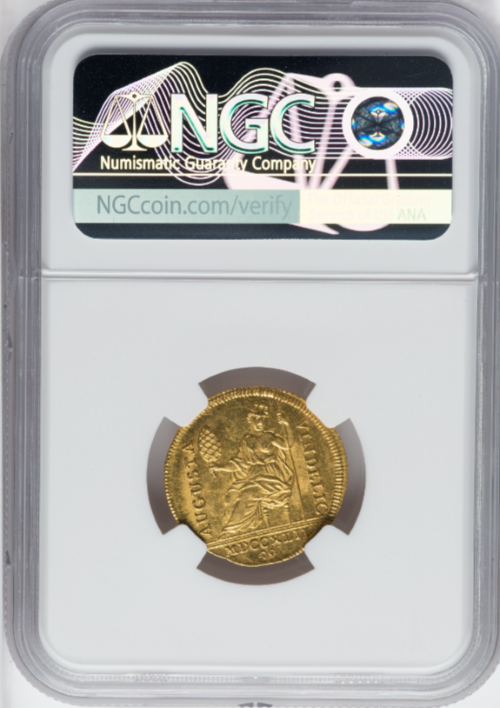 【動画あり】アンティークコイン ドイツ 1742-IT年 アウクスブルク 自由都市 1ダカット金貨 NGC-MS63