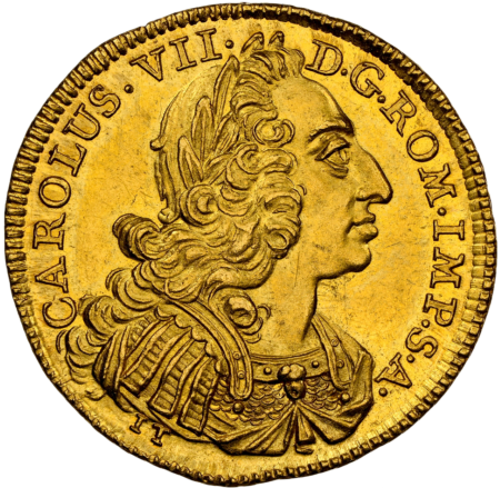 【動画あり】アンティークコイン ドイツ 1742-IT年 アウクスブルク 自由都市 1ダカット金貨 NGC-MS63