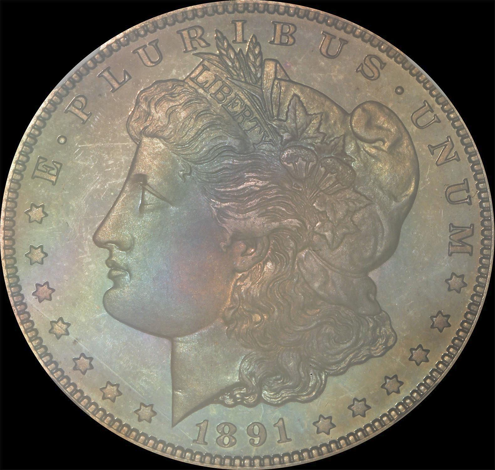 アンティークコイン アメリカ 1ドル モルガン銀貨1891 ＄1NGC Proof67