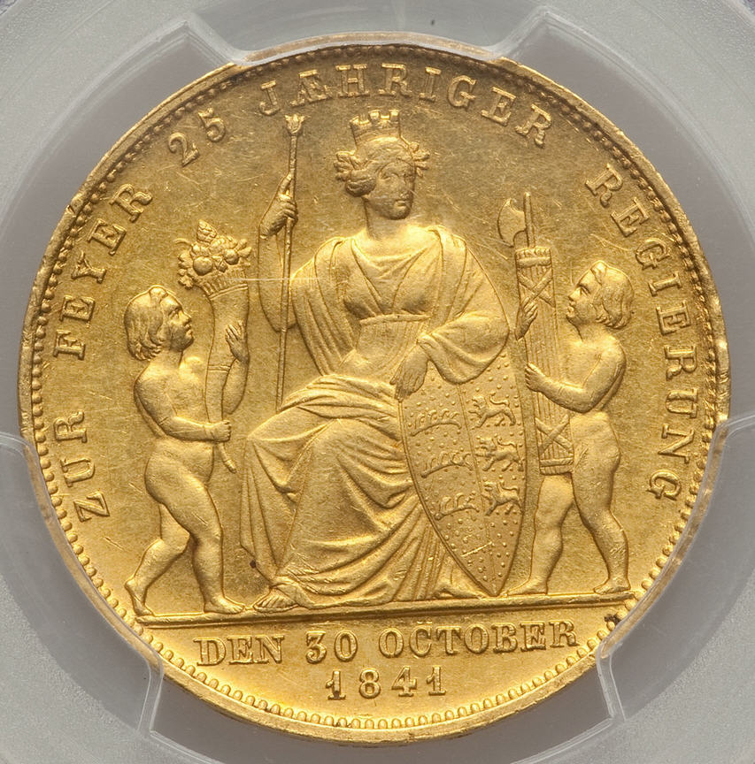 【動画あり】ドイツ4ダカット金貨German States Wurttemberg. Wilhelm gold 4 Ducat 1841 MS61 PCGS