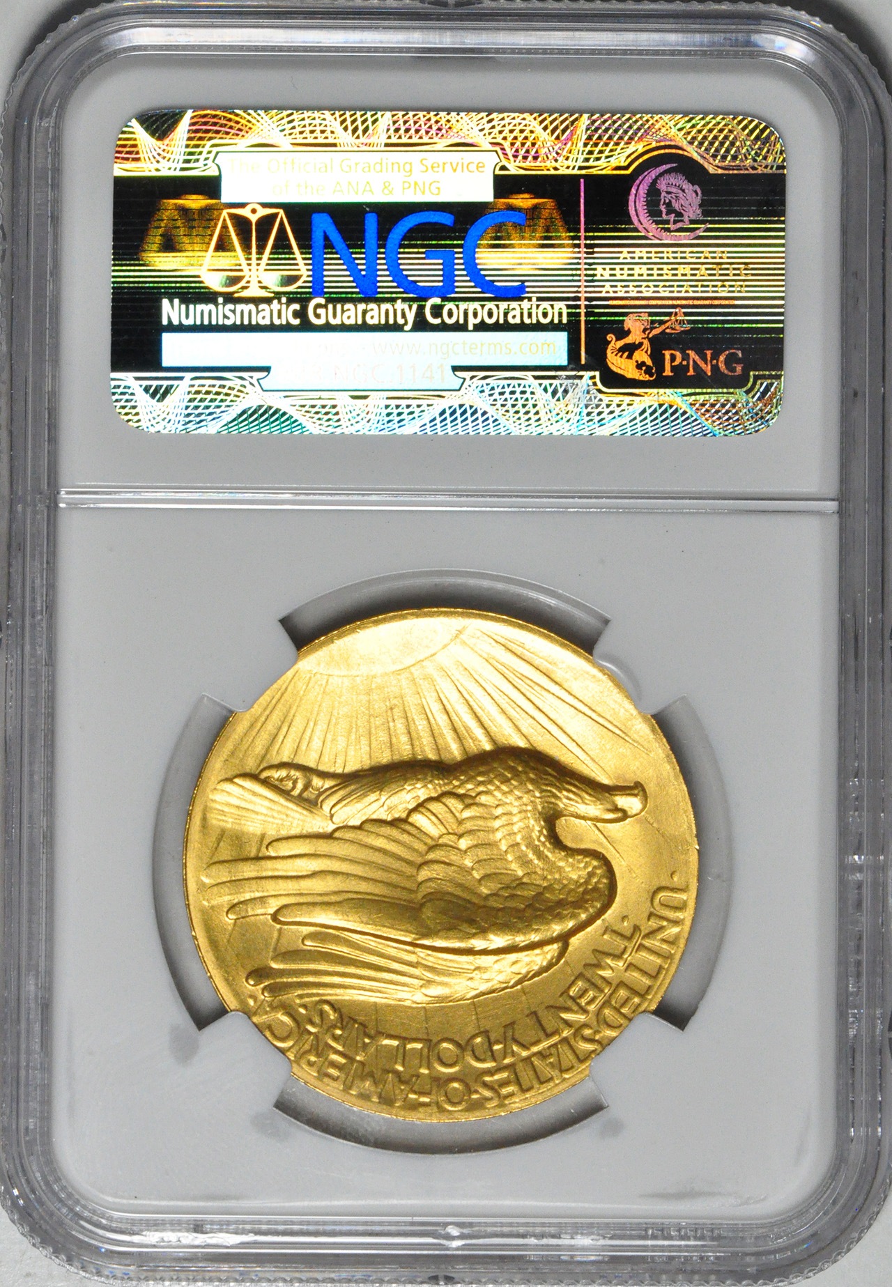 20ドル金貨セントゴーデンズ ハイリリーフ1907 ＄20 NGC MS 66 Wire 