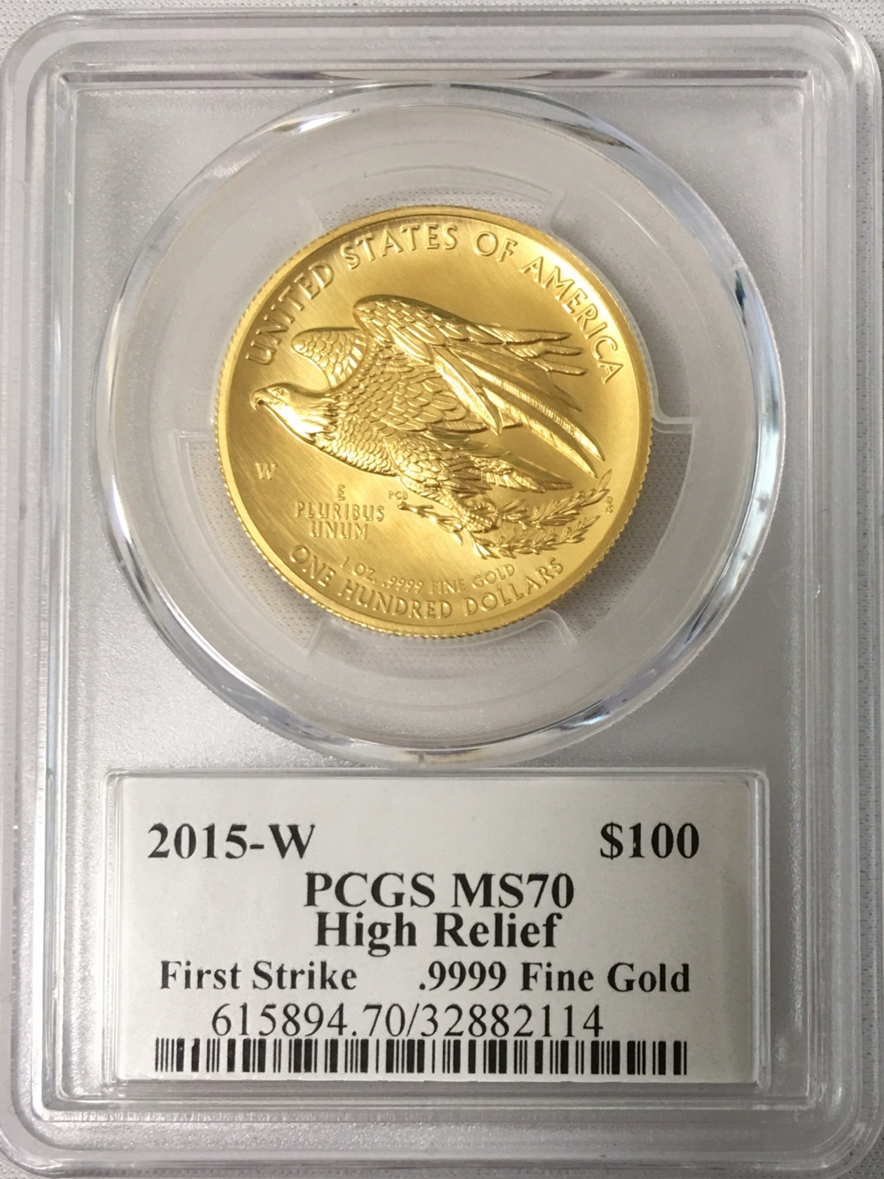 【動画あり】【残存6枚】2015アメリカンリバティ ハイリリーフ 100ドル金貨PCGS-MS70 ファーストストライク マーカンティ入り