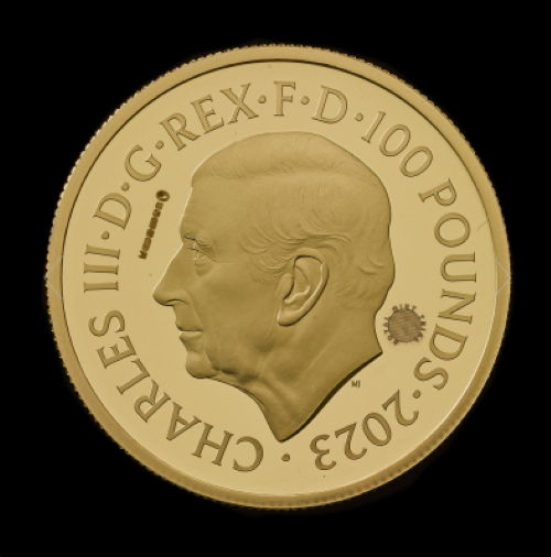 予約商品【トライアル・ピース】NGC鑑定 グレートブリテン 2023年 アーサー王伝説シリーズ モルガン・ル・フェ チャールズ3世 1オンス 100ポンド プルーフ純金金貨