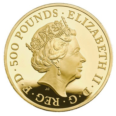 グレートブリテン2021年エリザベス2世純金5オンス500ポンドプルーフ