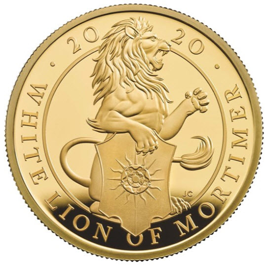 グレートブリテン クイーンズビースト 2020年 ホワイトライオン100ポンド純金プルーフ金貨NGC-PF70UCAM-2175430-024