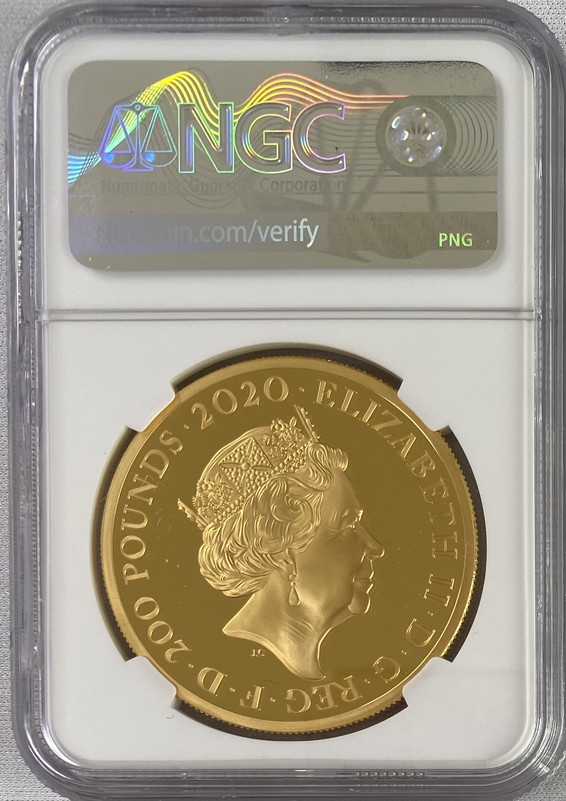 グレートブリテン2020年ジョージ3世2オンス200ポンドプルーフ金貨 NGC 