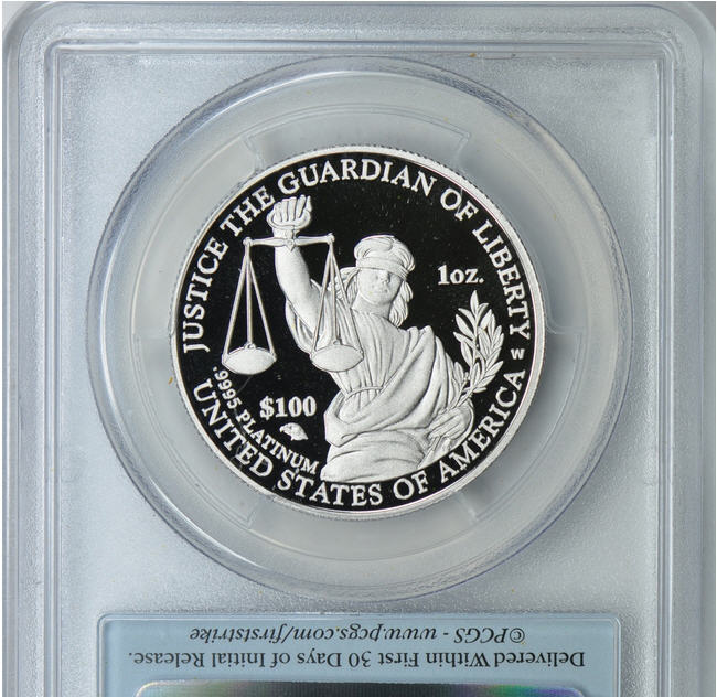 【動画あり】プラチナイーグル100ドル1オンス2010-W$100Platinum-Eagle-PCGSPR70-Deep-Cameo-ファーストストライク