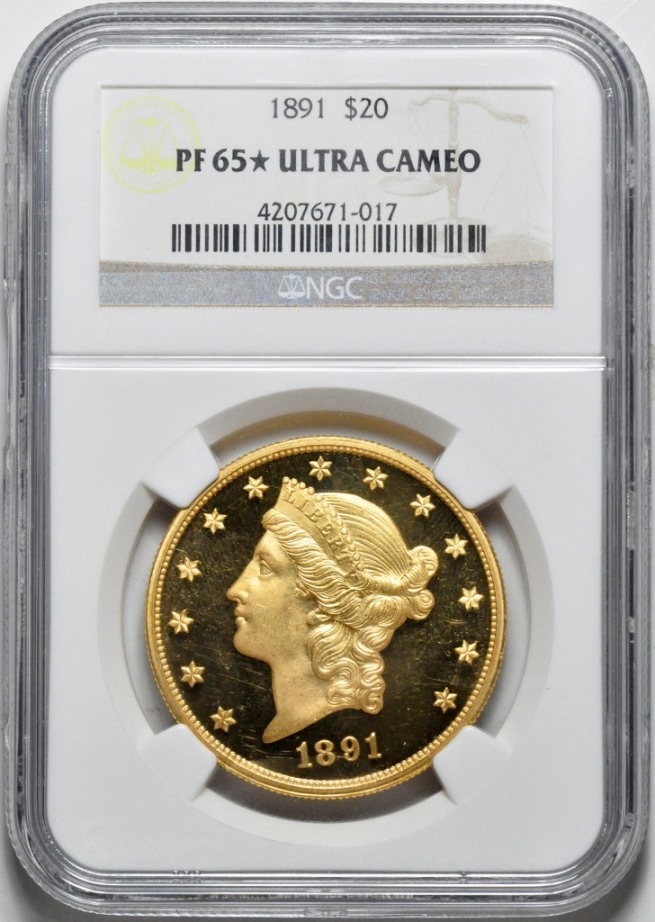 アンティークコイン アメリカ 20ドル金貨リバティヘッド1891 ＄20