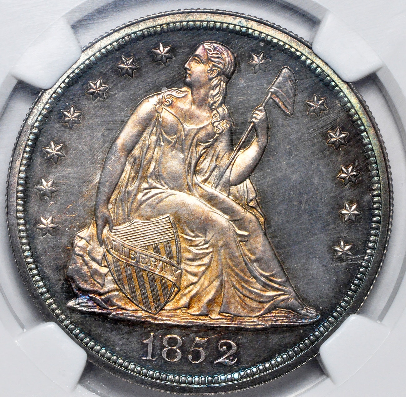 リバティ シーテッドダラー1ドル タイプ3 ノーモットー1852 ＄1