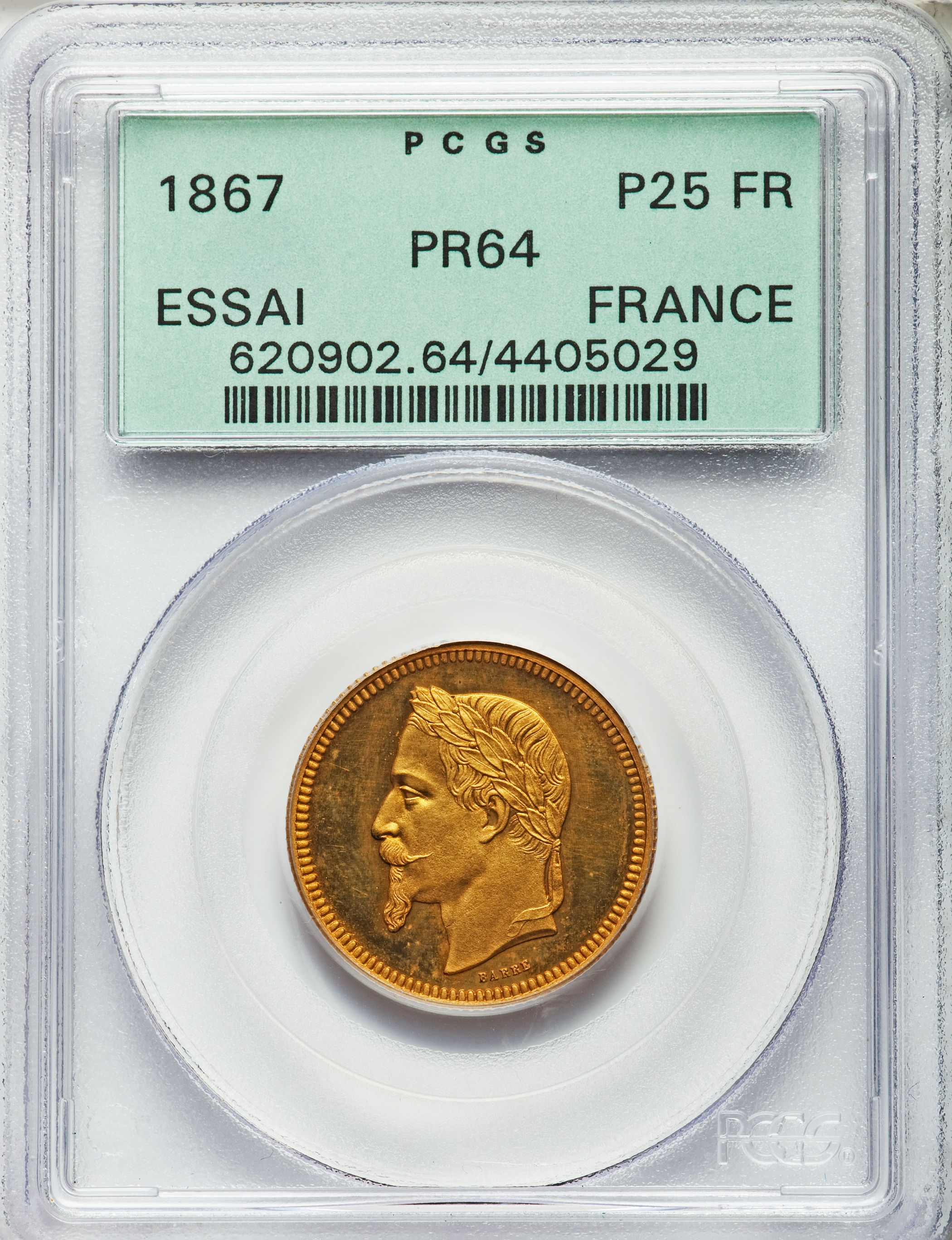 アンティークコインフランスNapoleon III gold Proof Essai 5 Dollars - 25 Francs 1867 PR64  PCGS | アンティークコイン 欧州 英国・フランス・ドイツその他 | | アンティークコイン金貨専門のゴールドコイン,