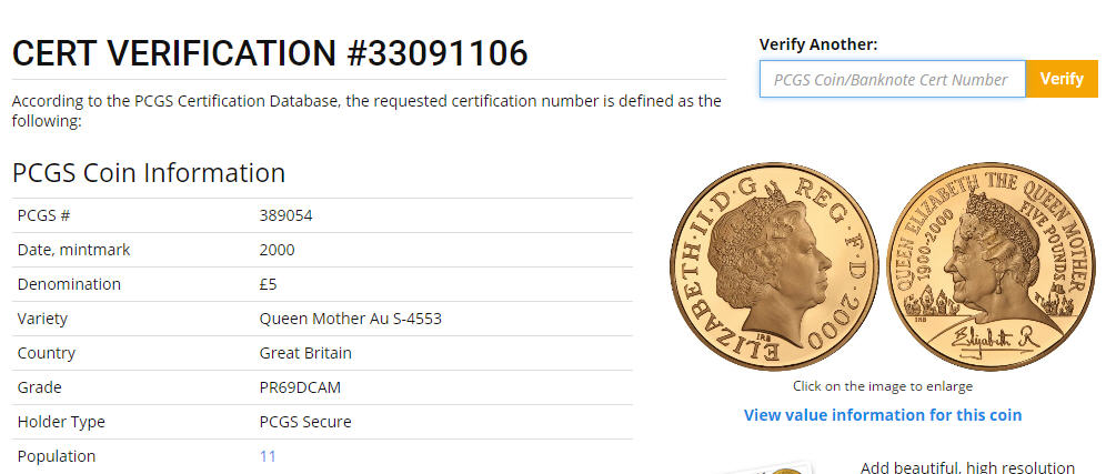 動画あり】2000エリザベス女王5ポンド金貨Queen Mother Au PR69DCAM