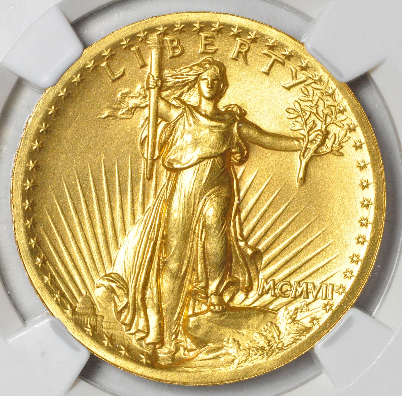 20ドル金貨セントゴーデンズ ハイリリーフ1907 ＄20 NGC MS 66 Wire 