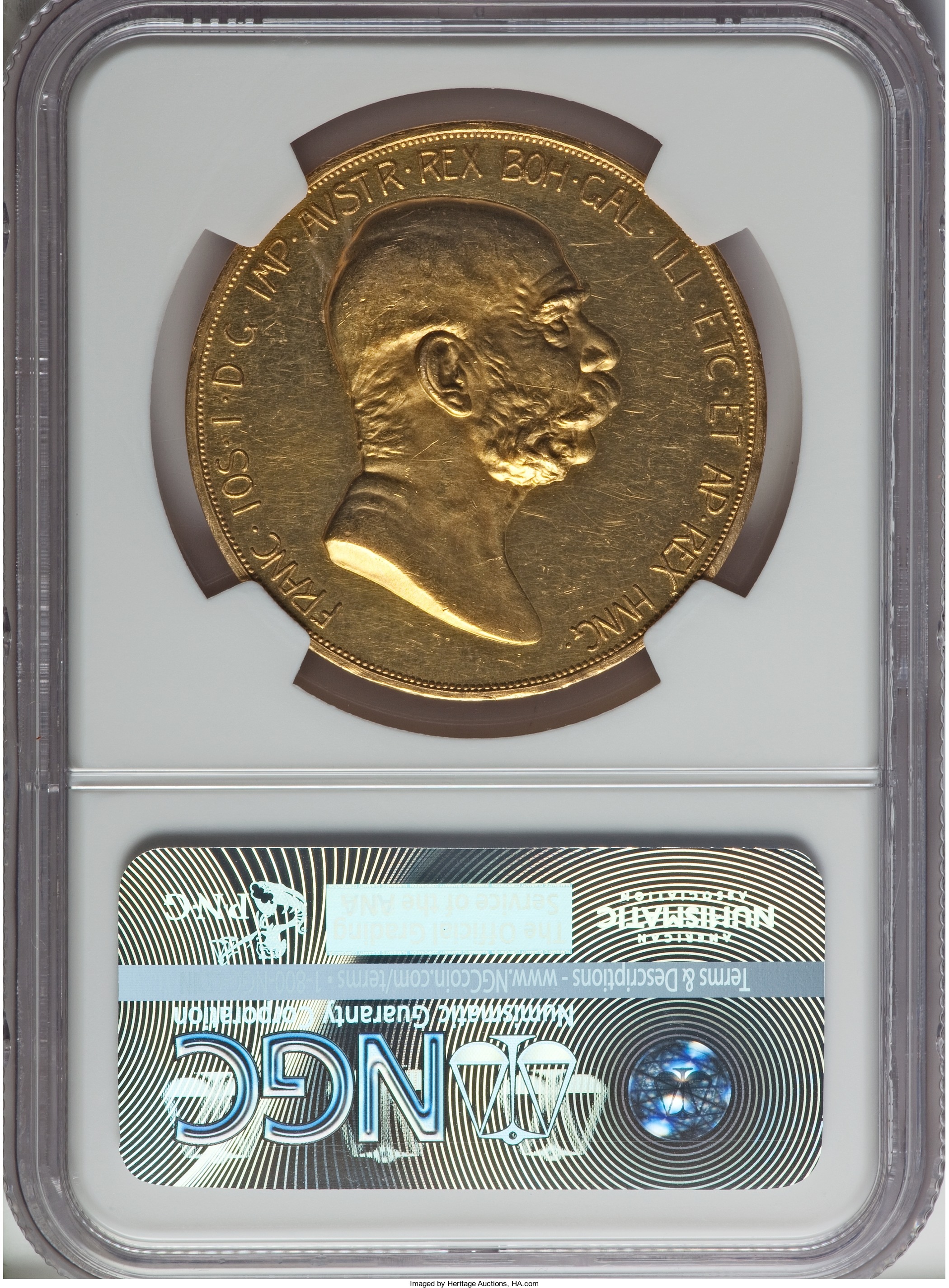 オーストリア1908年 雲上の女神 100コロナ 1908 60TH ANNIVERSARY NGC