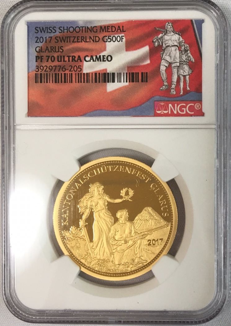 2017年 スイス 射撃祭 グラールス 50フラン プルーフ銀貨 NGCPF70 2017年 スイス 射撃祭 グラールス 50フラン プルーフ銀貨 NGCPF70 楽天