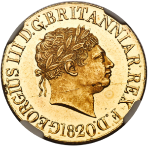 グレートブリテン ジョージ3世 1820年 ソブリン プルーフ金貨 NGC-MS62PL