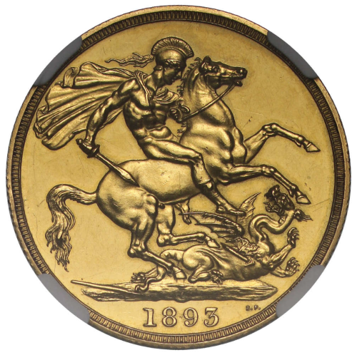 グレートブリテン ヴィクトリア 1893年 2ソブリン プルーフ金貨 NGC