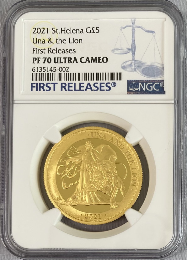 品質が完璧 2021 NGC セントヘレナウナとライオン PF70UCAM 銀貨 1 ...