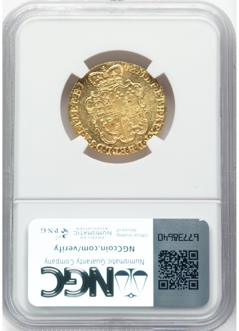 【動画あり】【レア度1 R1】アンティークコイン イギリス 1772年 ジョージ3世 1ギニー金貨 NGC-MS62