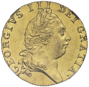 グレートブリテン 1790年 ジョージ3世 1ギニー金貨 NGC-AU55