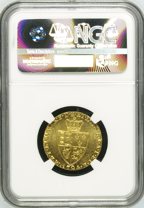 【動画あり】グレートブリテン 1794年 ジョージ3世 1ギニー金貨 NGC-MS63 Augustana Collection