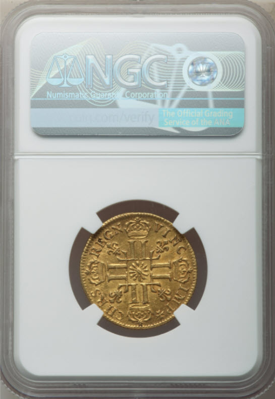 フランス 1712-Pau年 ルイ14世 1ルイドール金貨 NGC AU55