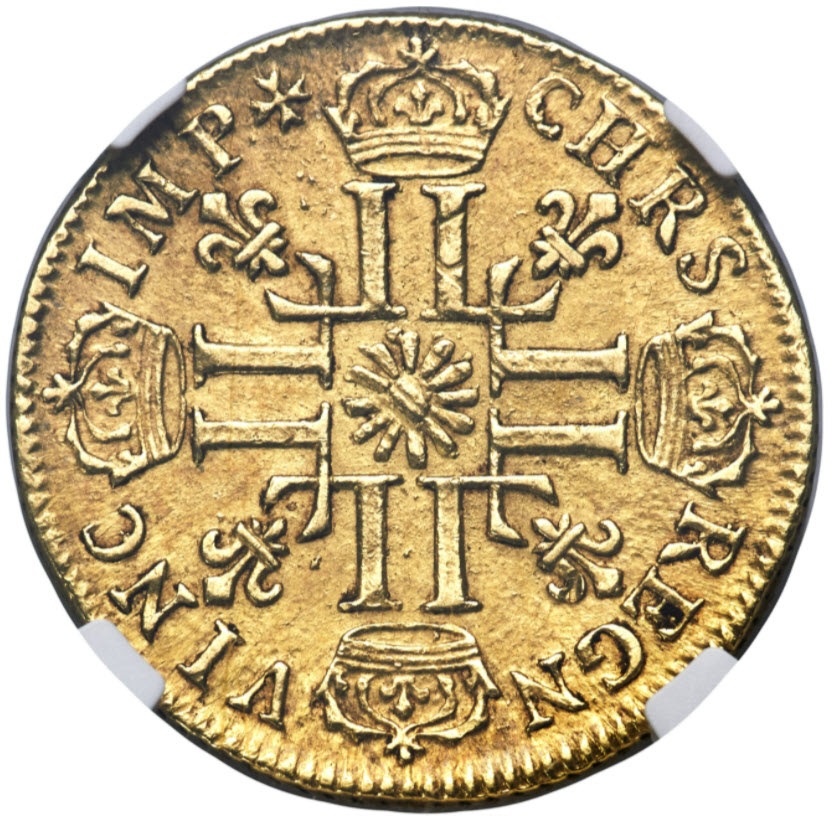 フランス 1712-Pau年 ルイ14世 1ルイドール金貨 NGC AU55