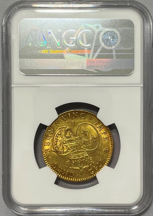 【レア度2-R2】フランス 1742-L年 ルイ15世 2ルイドール金貨 NGC-MS62
