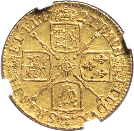 アンティークコイン グレートブリテン 1721年 ジョージ1世 1ギニー金貨 NGC-AU55