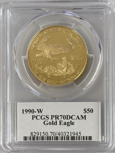 アメリカ50ドル金貨 ゴールドイーグル 1990-W年 $50 PCGS-PR70DCAM