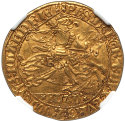 ベルギーフランドルフィリップ・ル・ボン ゴールドキャバリア・ドール ND (1419-1467) NGC-AU50