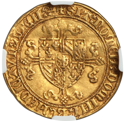 ベルギーフランドルフィリップ・ル・ボン ゴールドキャバリア・ドール ND (1419-1467) NGC-AU50
