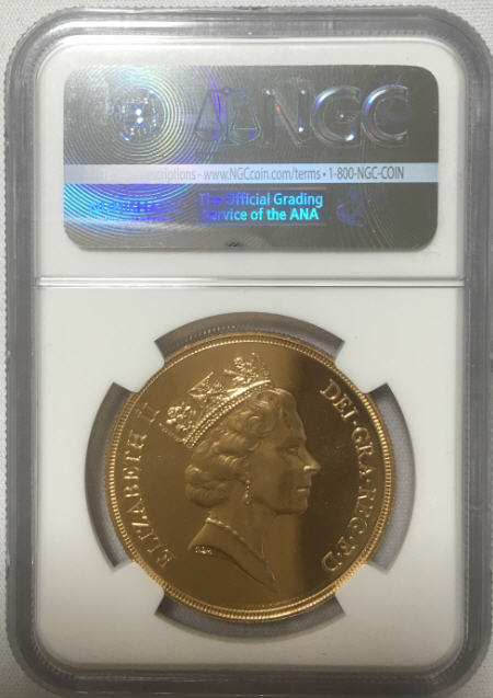 動画あり】1986年グレートブリテンエリザベス5ポンド金貨NGC-MS69